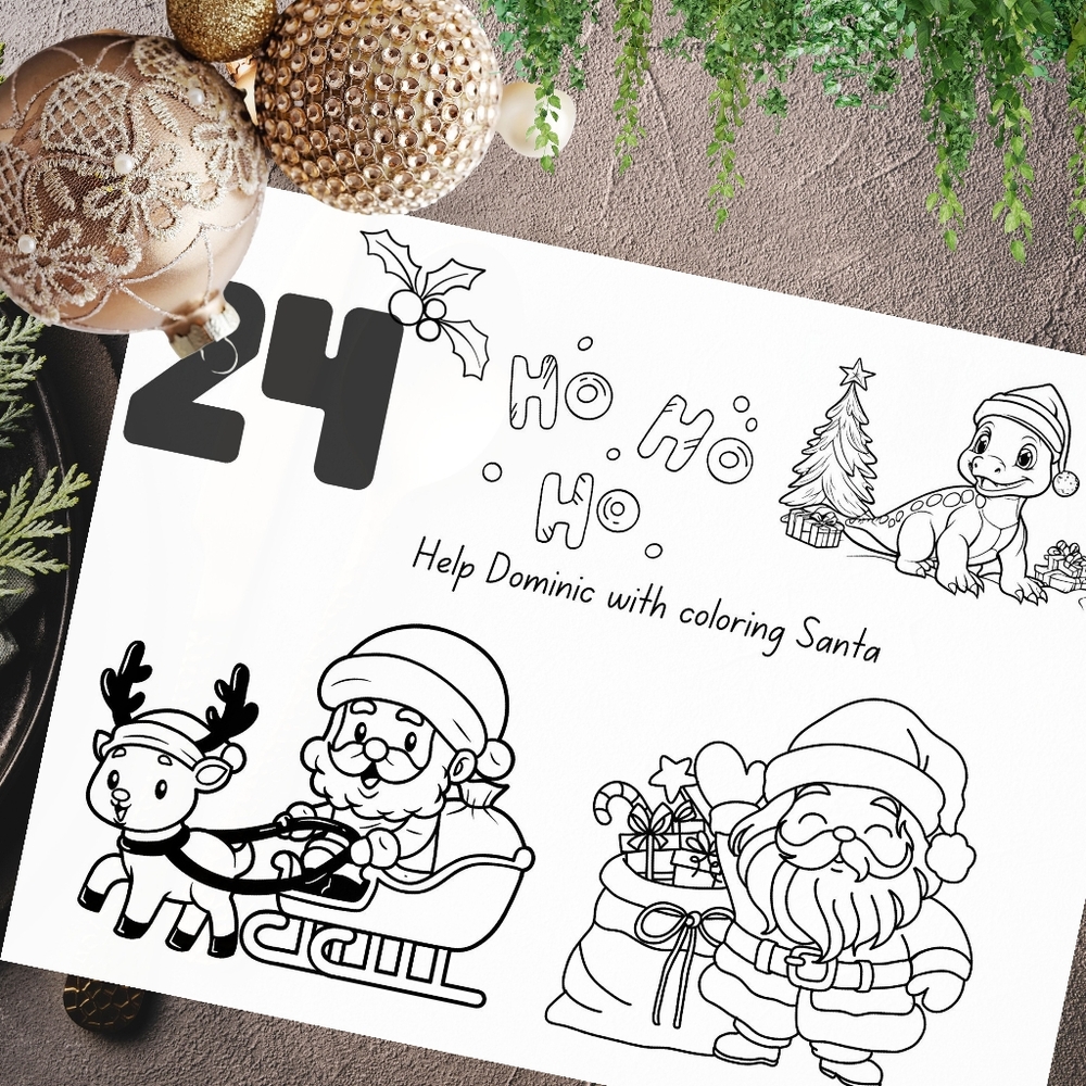 Advent Calendar, 24 Days Of Christmas Coloring Pages, Christmas Placement